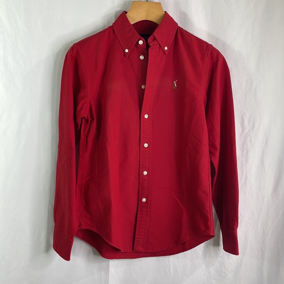Ralph Lauren, classic fit, red Oxford button down with pony - Picture 2 of 6